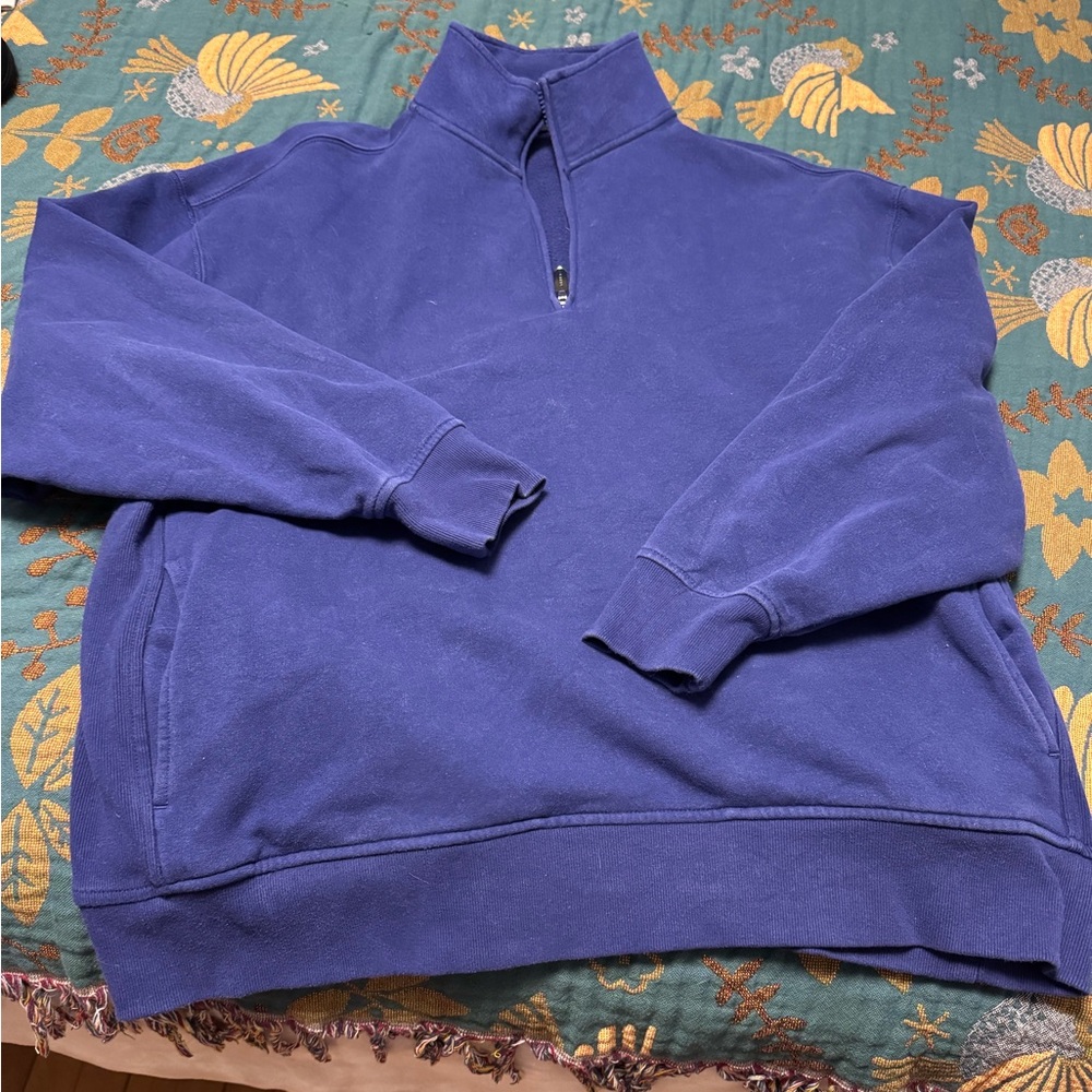 Athleta Blue Oversized Half-Zip Sweater